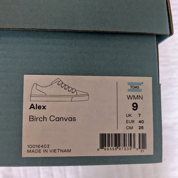 Toms Birch Canvas Women's Sneakers - Size 9 - Picture 2 of 2